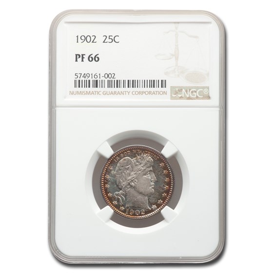 1902 Barber Quarter PF-66 NGC 1902 Barber Quarter PF-66 NGC